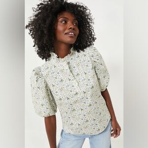 Tuckernuck Hyacinth House Cream Floral Florence Blouse